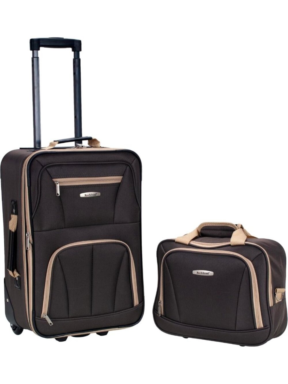 Expandable Lightweight Softside Luggage Set with Telescopic Handle & Wheels